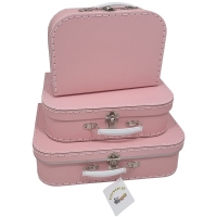 Koffertje karton roze 